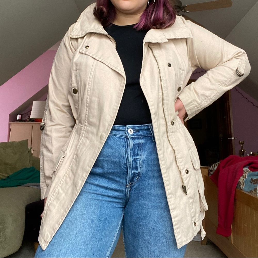 tan canvas coat